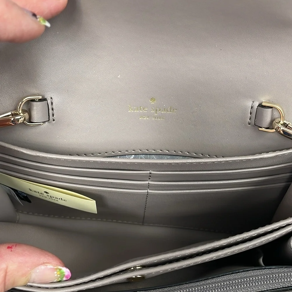 Kate Spade Star Bright Owl Crossbody Bag Gray